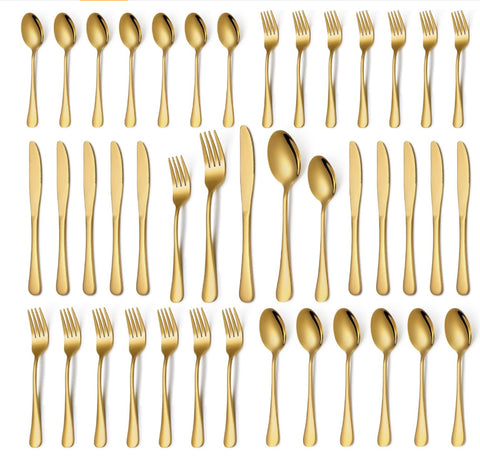 Gold Silverware Set, 30-Piece Gold Flatware Cutlery Utensils Set for 6