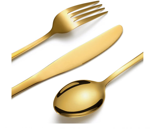 Gold Silverware Set, 30-Piece Gold Flatware Cutlery Utensils Set for 6