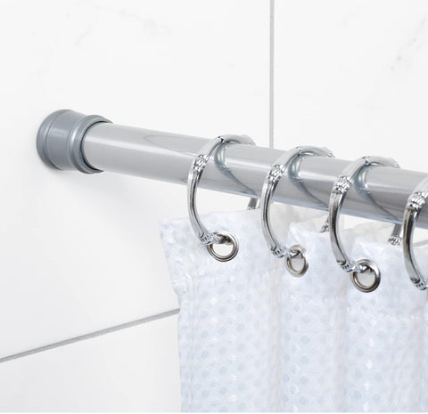 Zenna Home Aluminum Shower Tension Rod Nickel Finish