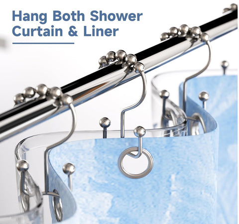 Shower Curtain Hooks, Shower Curtain Rings Rust Proof Metal Decor