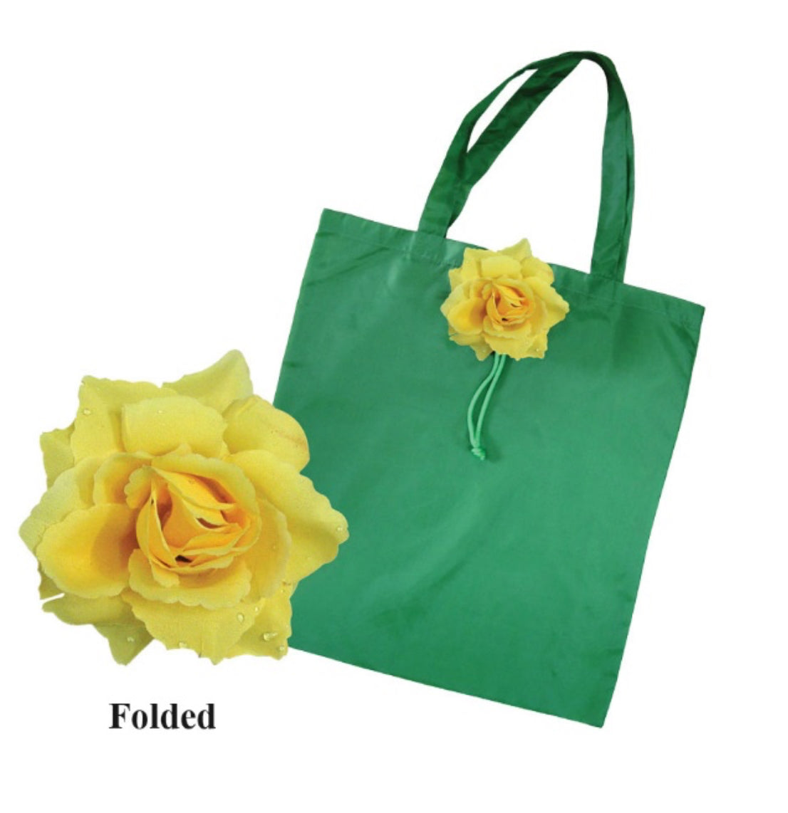 Large Super Shape Fun Totes Flat Folding Polyester Yellow Rose