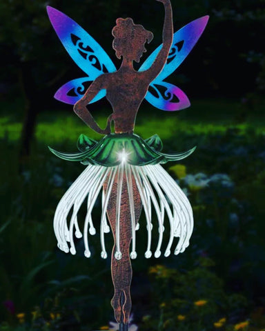 Dancer Solar Garden Stake White Metal/Plastic