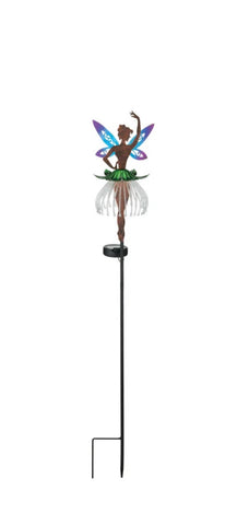 Dancer Solar Garden Stake White Metal/Plastic