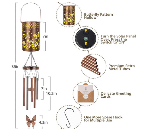 Metal Solar Wind Chime