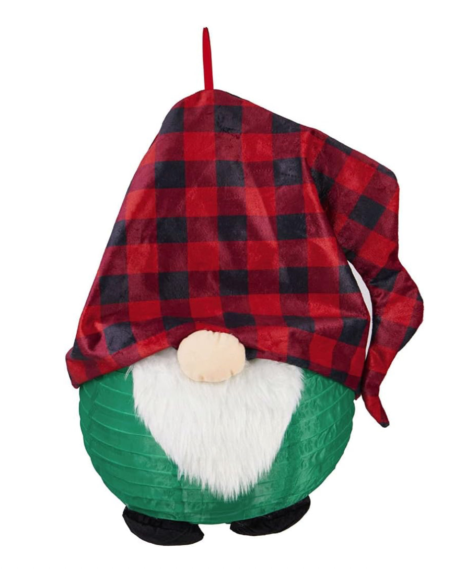 Evergreen Christmas Gnome Collapsible Lantern