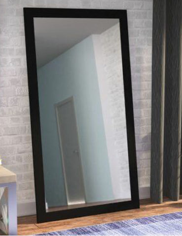 Black rectangular beveled mirror