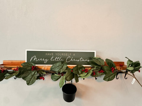 Nearly Natural Magnolia Leaves w/Red Berries Garland