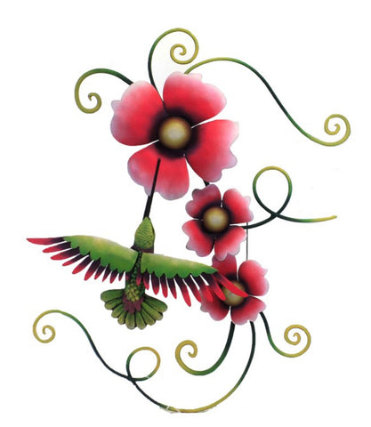 Hummingbird Triple Flower Wall Decor