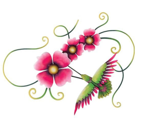 Hummingbird Triple Flower Wall Decor