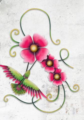 Hummingbird Triple Flower Wall Decor